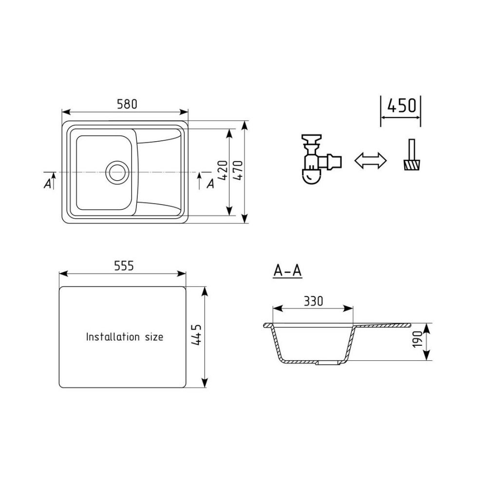 Кухонная мойка Ulgran U-201-341, ультра-белый, артикул U-201-341