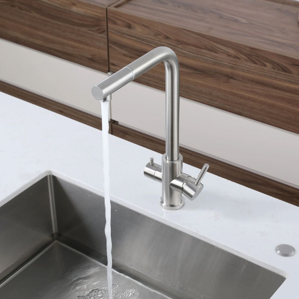 Смеситель для кухни с подключением фильтра GranFest Z-5421, нержавейка