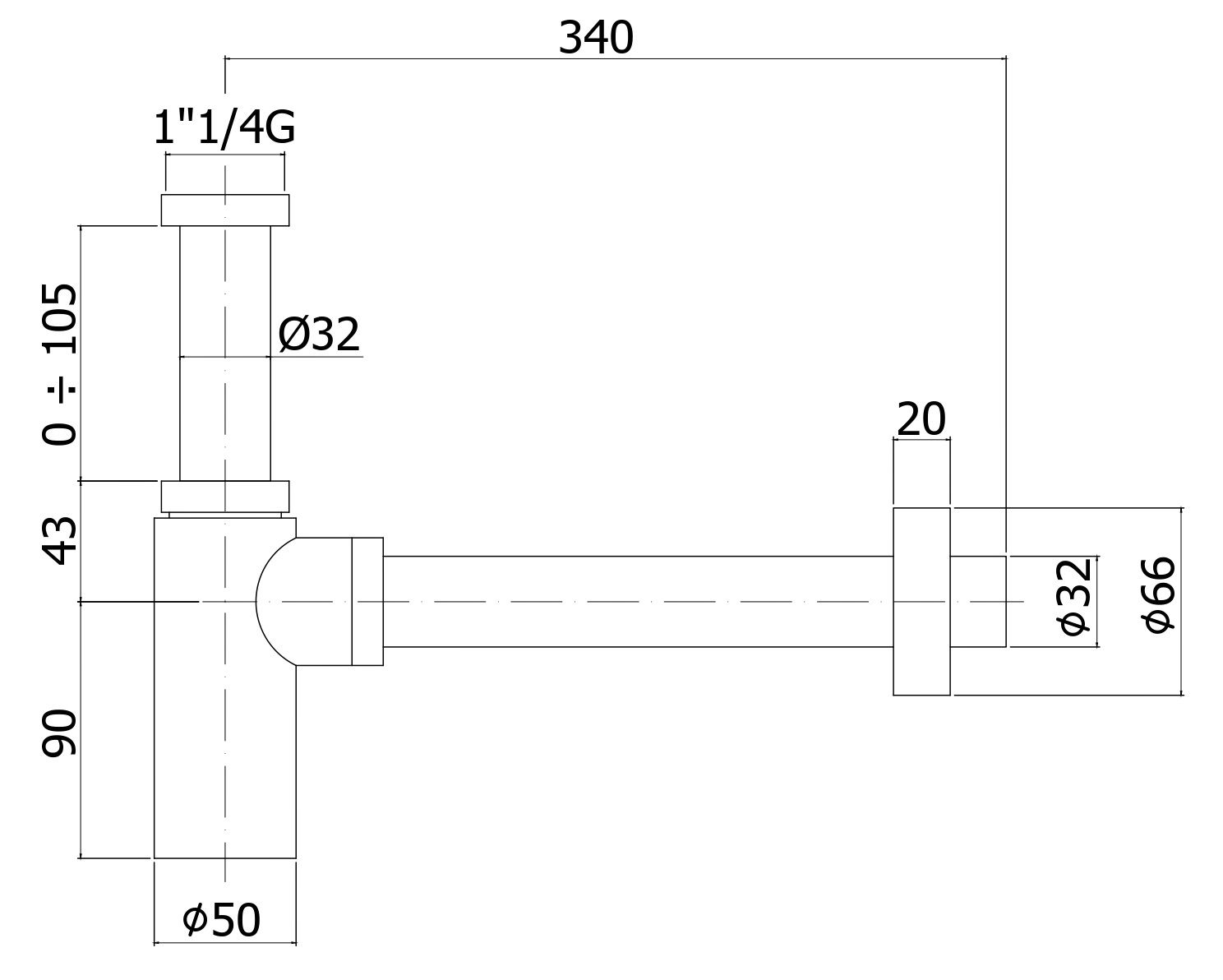 Сифон для раковины Paffoni Minimal ZACC240BO Сифон для раковины Paffoni Minimal ZACC240BO