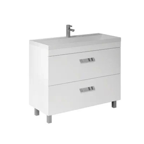 Тумба под раковину напольная Velvex Orlando tn.ORL.CLA.100.2Y белый матовый, 100 см