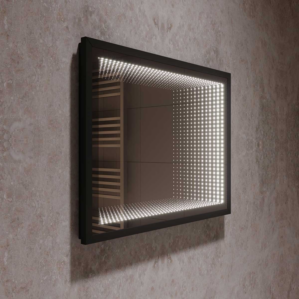 Зеркало LED 800 VLM-2M800MB, 800x600 c выключателем-датчиком на движение, черное