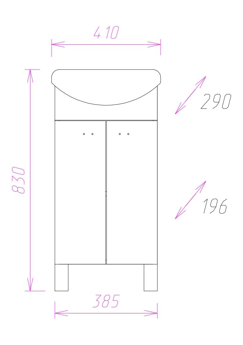 Тумба Onika Азов 40 напольная, белая (ум. Азов 40)