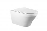 FRANZ D RIMLESS
Безободковый подвесной унитаз с горизонтальным выпуском в стену c легкосъемным сиденьем с функцией микролифт в комплекте  
Тип смыва: Каскадный
Размер: 555*365*355mm  
Артикул: EWC700-124W