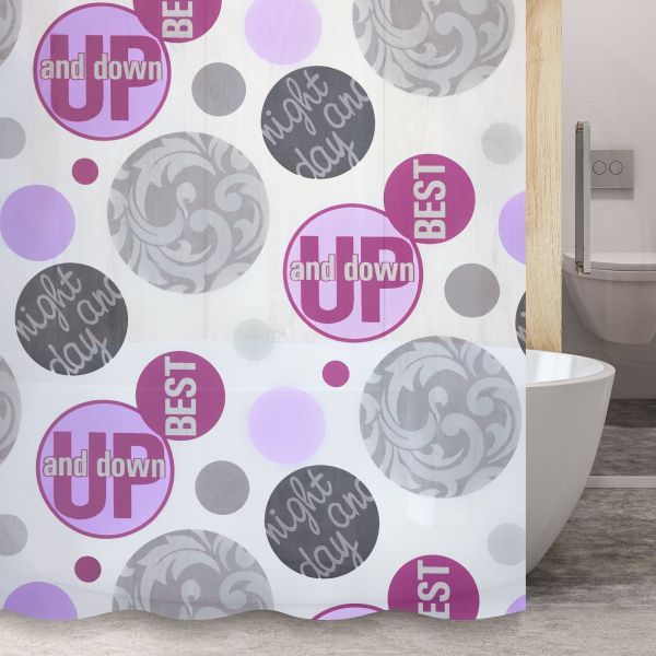 Штора для ванной комнаты Savol S-8PEVA02, круги