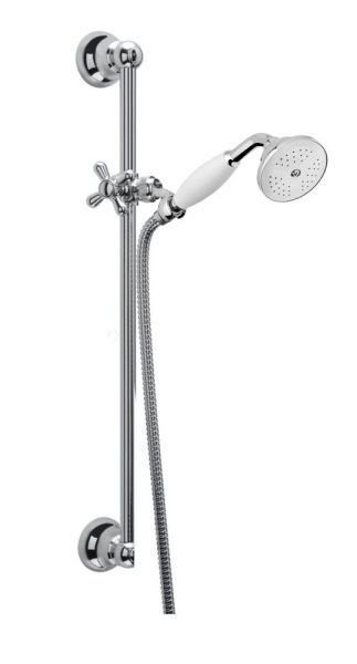 Fiore Shower, душевая штанга h64 см, с набором для душа: 1-режимный ручной душ c керамической накладкой, шланг 150 см, цвет хром