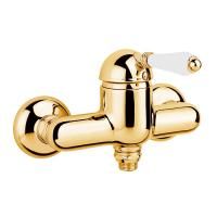 Nicolazzi P.m. Blanc Смеситель для душа однорычажный, вывод снизу 1/2", ручки белая керамика, цвет: золото