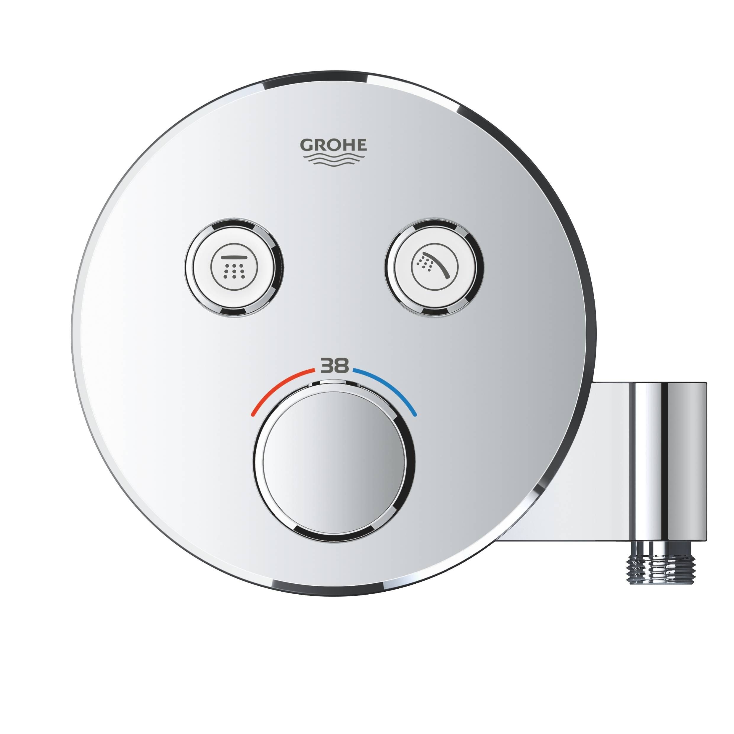 Термостатический смеситель на 2 выхода GROHE Grohtherm SmartControl со встроенным держателем ручного душа, внешняя часть, хром (29120000) Термостатический смеситель на 2 выхода GROHE Grohtherm SmartControl со встроенным держателем ручного душа, внешняя часть, хром (29120000)
