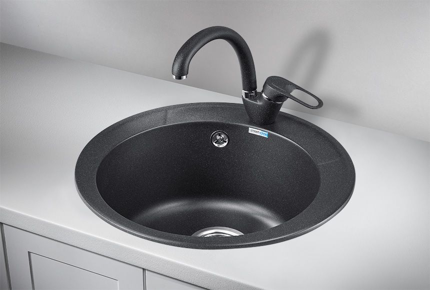 Кухонная мойка GRANULA Standart (4802, ЧЁРНЫЙ), артикул 4802, ЧЁРНЫЙ