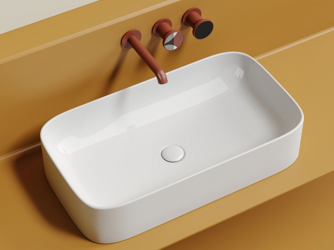 Умывальник чаша накладная прямоугольная Элемент (Element) 705x380x150мм, артикул CN6054