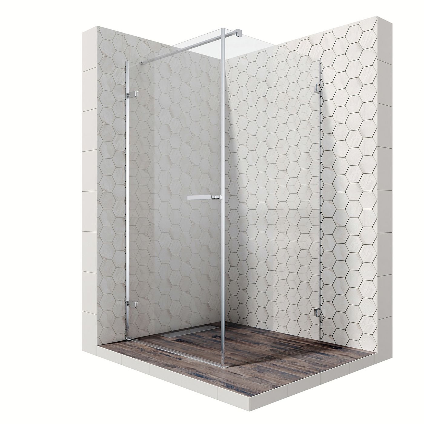 Душевой уголок Ambassador Abner 10011102L-PR1, квадратный, линейный трап, 100х100