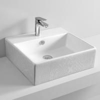 ARTCERAM QUADRO Раковина 500х480 мм., с 1 отверстием для смесителя, с переливом, цвет белый глянцевый, декор Cementina ARTCERAM QUADRO Раковина 500х480 мм., с 1 отверстием для смесителя, с переливом, цвет белый глянцевый, декор Cementina