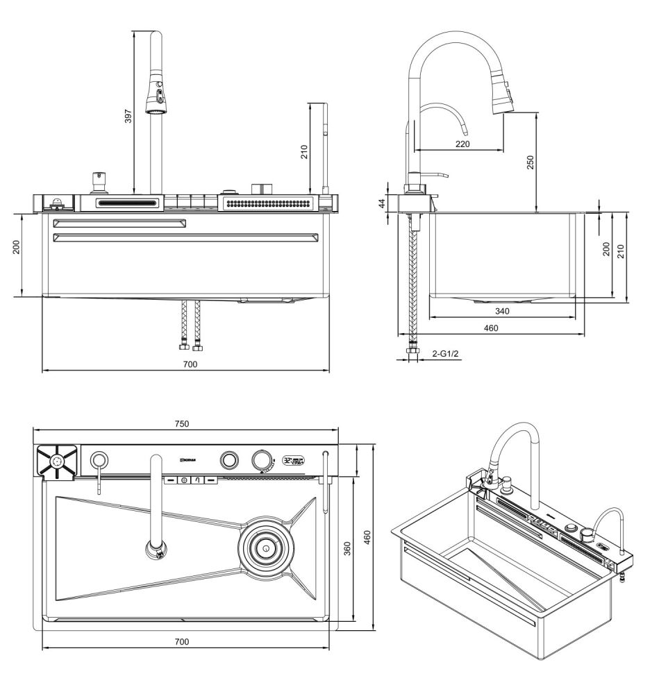 Мойка многофункциональная ПРОФСАН (PSM-9941ST), артикул PSM-9941ST