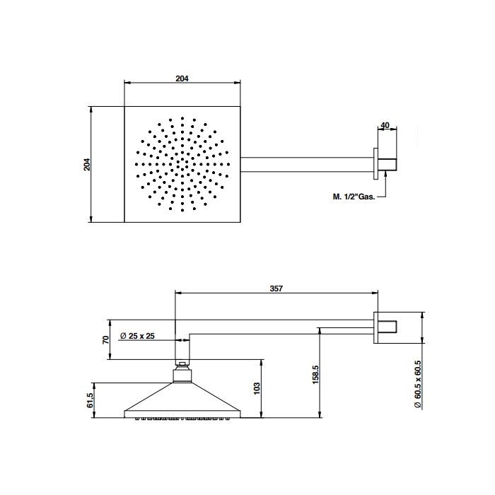 Bongio Stelth Душевая головка, цвет хром