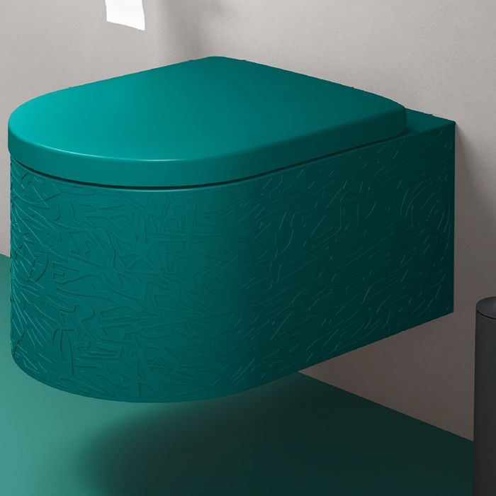 Duravit  Millio Унитаз подвесной  декор &quot;Pattern&quot;  370х570 мм, крепление в компл.,цвет аквамарин матовый