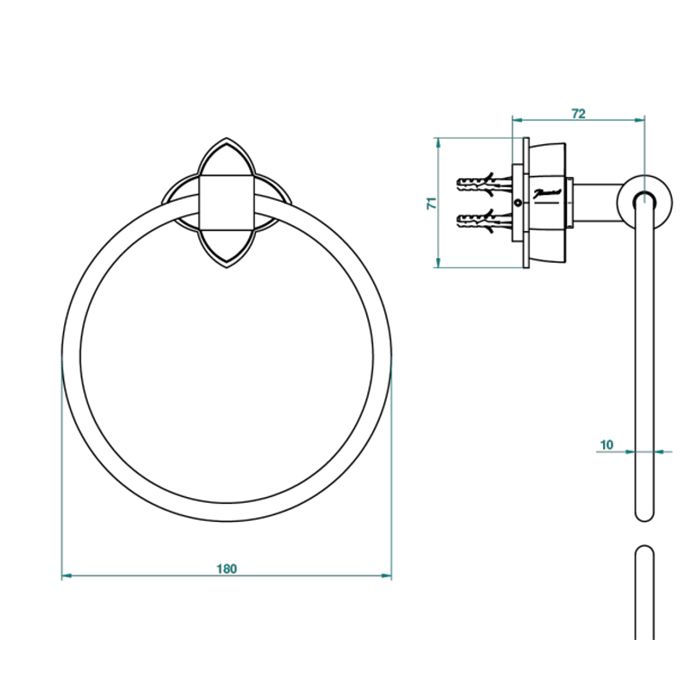 THG PETALE DE CRISTAL NOIR Полотенцедержатель-кольцо, цвет хром