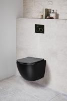 Унитаз подвесной Globo VT1-14SMB безободковый, цвет матовый черный, ультратонкое сиденье soft-close