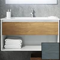 Тумба с раковиной SanVit Контур 75 kkont075 с фактурой под дерево подвесная Шелк Сталь Тумба с раковиной SanVit Контур 75 kkont075 с фактурой под дерево подвесная Шелк Сталь