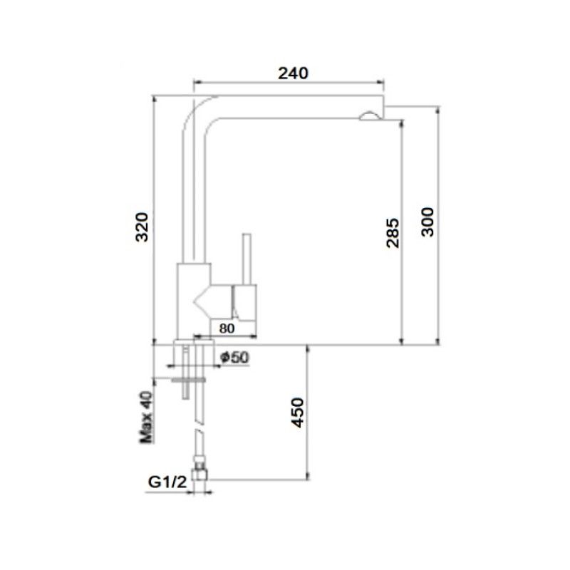 Смеситель для кухни Webert London LO920302015, хром
