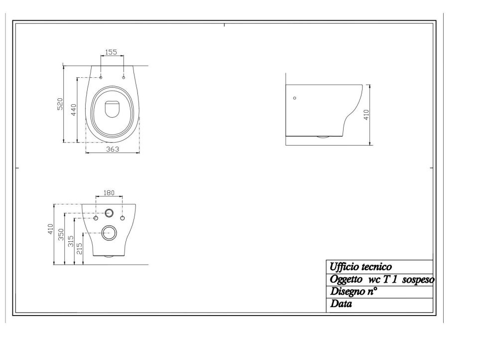 Disegno ceramica Touch1, подвесной унитаз, c крепежом, 52x36,3 см, цвет белый глянцевый, артикул T100500001