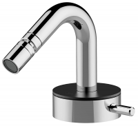 CISAL Slim Смеситель однорычажный для биде на 1 отверстие с донным клапаном, цвет хром/черный матовый