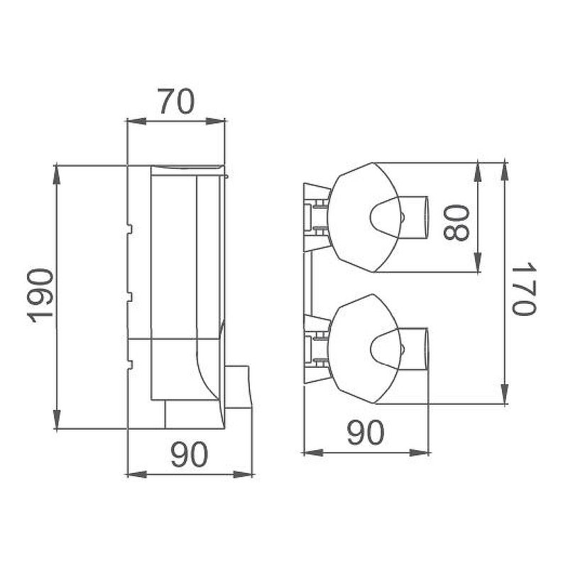 Двойной дозатор жидкого мыла Haiba HB407-1, серый