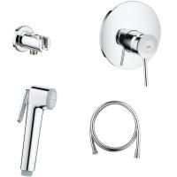 Готовый комплект для гигиенического душа GROHE BauClassic, встраиваемый смеситель, гигиенический душ со шлангом и держателем, хром (124901) Готовый комплект для гигиенического душа GROHE BauClassic, встраиваемый смеситель, гигиенический душ со шлангом и держателем, хром (124901)