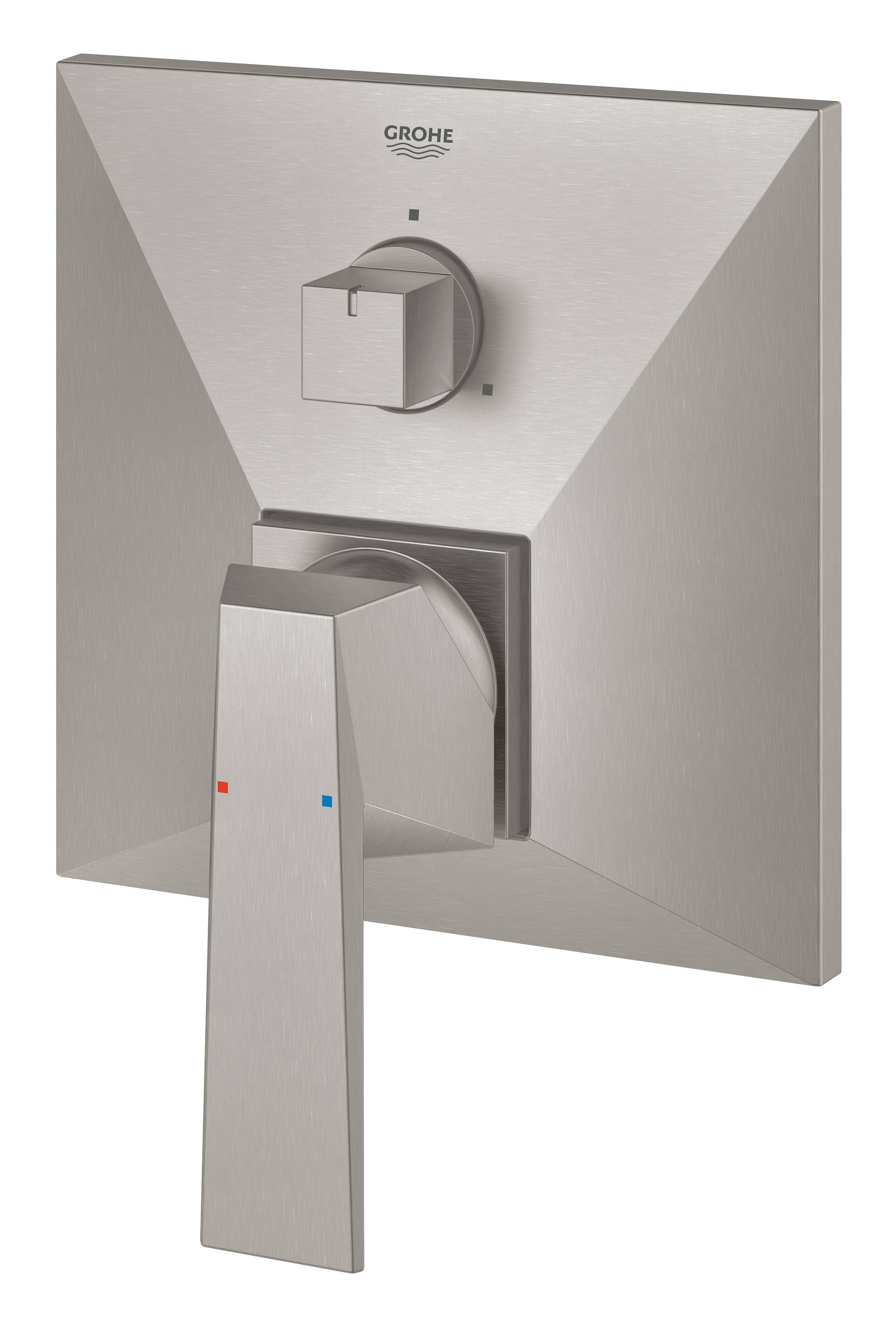 Внешняя часть смесителя для ванны GROHE Allure Brilliant с переключателем на 3 положения, суперсталь (24099DC0)