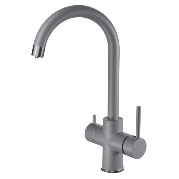 Смеситель для кухни с подключением фильтра GranFestGF-Z-5422, темно-серый