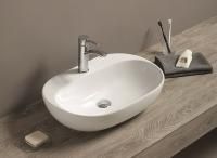 Раковина керамическая накладная AM-78375, цвет белый, 600х405х150