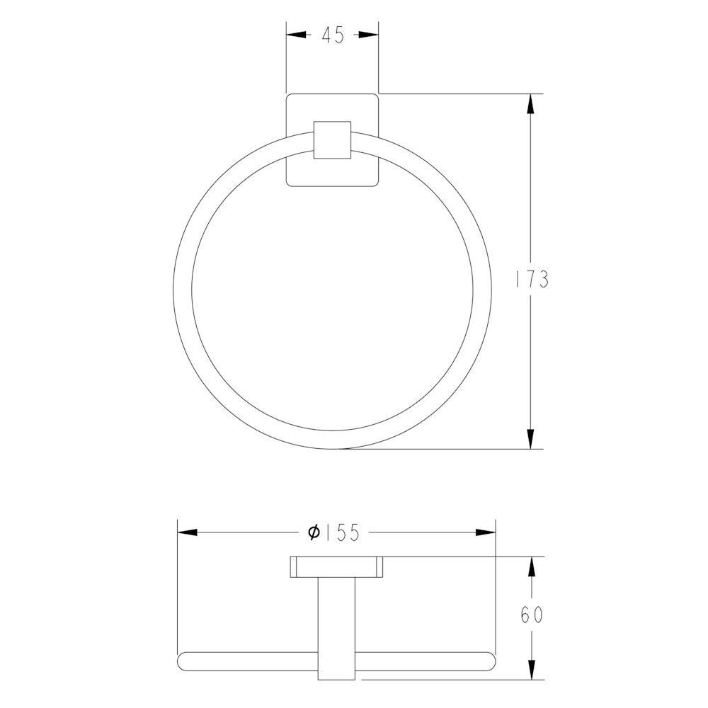 Кольцо для полотенец FASHUN A2604-7, чёрный
