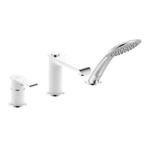 Смеситель на борт ванны Rossinka W40-39 Хром Белый