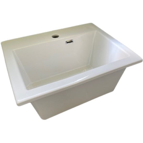 White Ceramic Laveria, комплект тумба (MEWMOB50) + раковина (W0134F) 50 см с 1 ящиком, цвет дуб адамелло, артикул MEWSET50RA