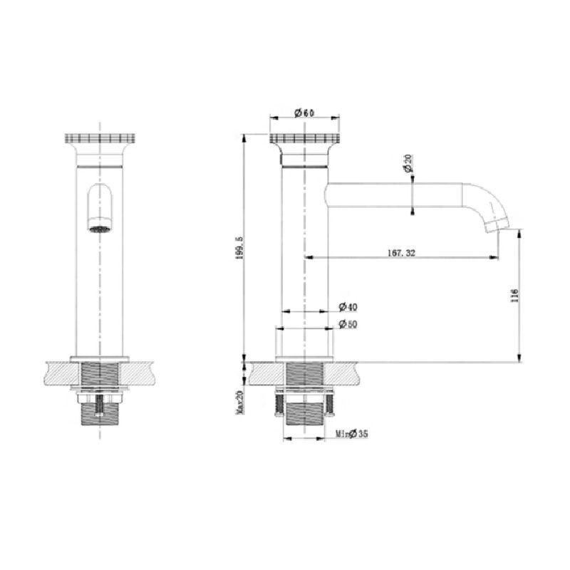 Смеситель для раковины Bronze de Luxe 9009GM-Y, графит/желтый