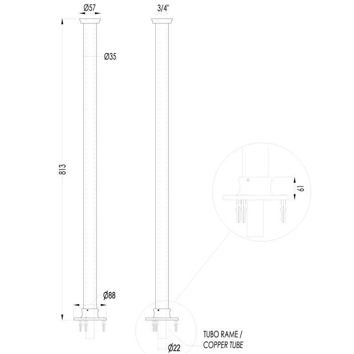 Devon Ножки напольные (пара) для монтажа смесителя для ванны, цвет: светлое золото