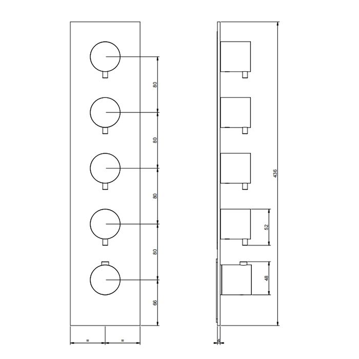 GESSI 316 Встраиваемый термостатический смеситель на 4 источника, резьба 3/4'' (внешние части), цвет: Black XL GESSI 316 Встраиваемый термостатический смеситель на 4 источника, резьба 3/4'' (внешние части), цвет: Black XL