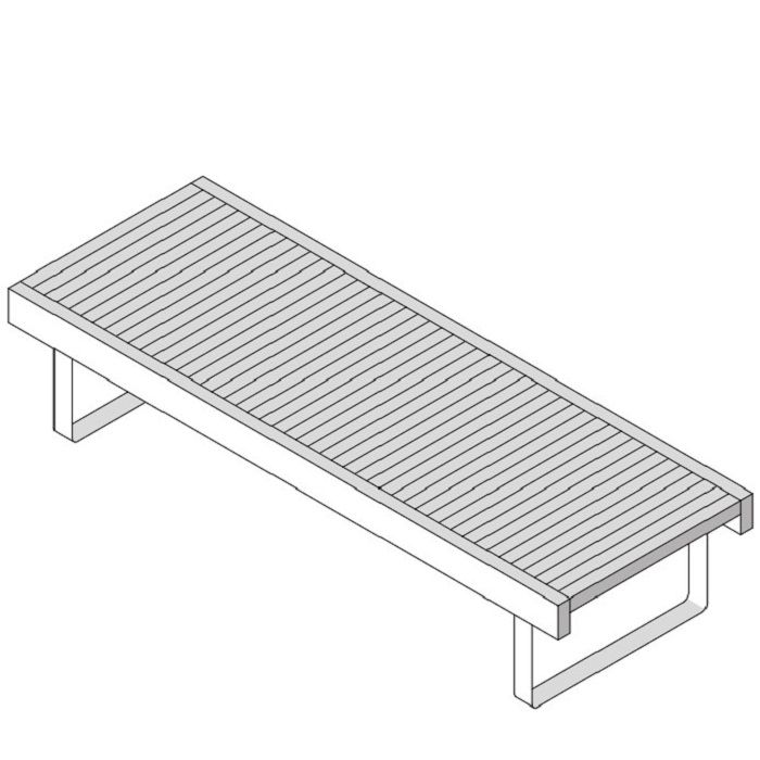 Effegibi Лежак Дерево/Алюминий, 184x65xh38 см, Хемлок