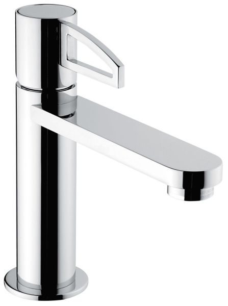 Emmevi Ade, однорычажный смеситель для раковины, ручка со стержнем (излив 13 см), с донным клапаном click-clack, цвет хром