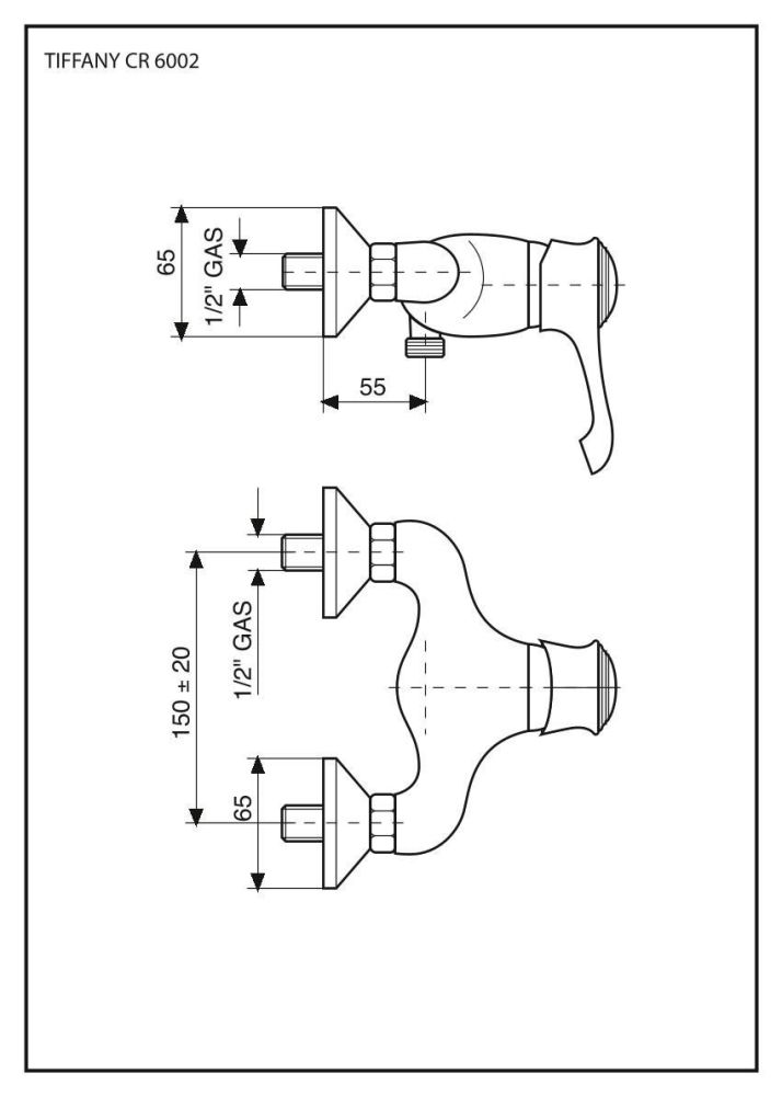 Emmevi Tiffany, однорычажный смеситель для душа без набора для душа, цвет золото