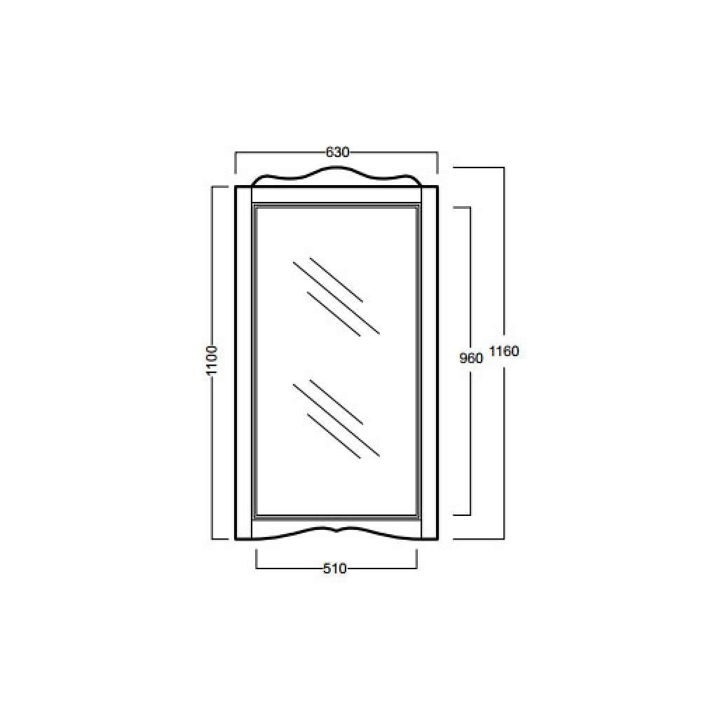 SIMAS Arcade Зеркало 63х116см, цвет noce