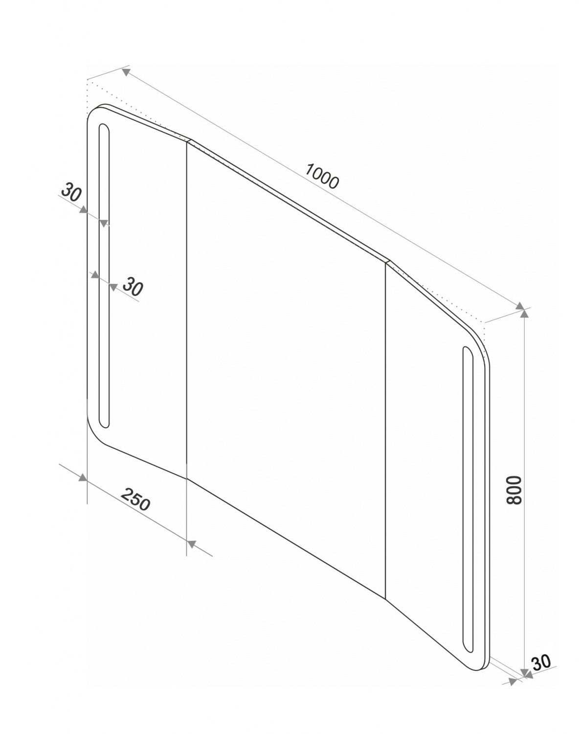 Зеркало с подсветкой ART&MAX TRENTO AM-Tre-1000-800-DS-F