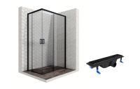 Душевой уголок Ambassador Queen Black 11011205R-ST1, прямоугольный, линейный трап, 120х80