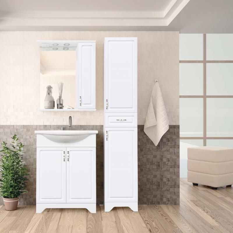 Тумба с раковиной Style Line Олеандр-2 55 под умывальник Антик 55, белая Тумба с раковиной Style Line Олеандр-2 55 под умывальник Антик 55, белая