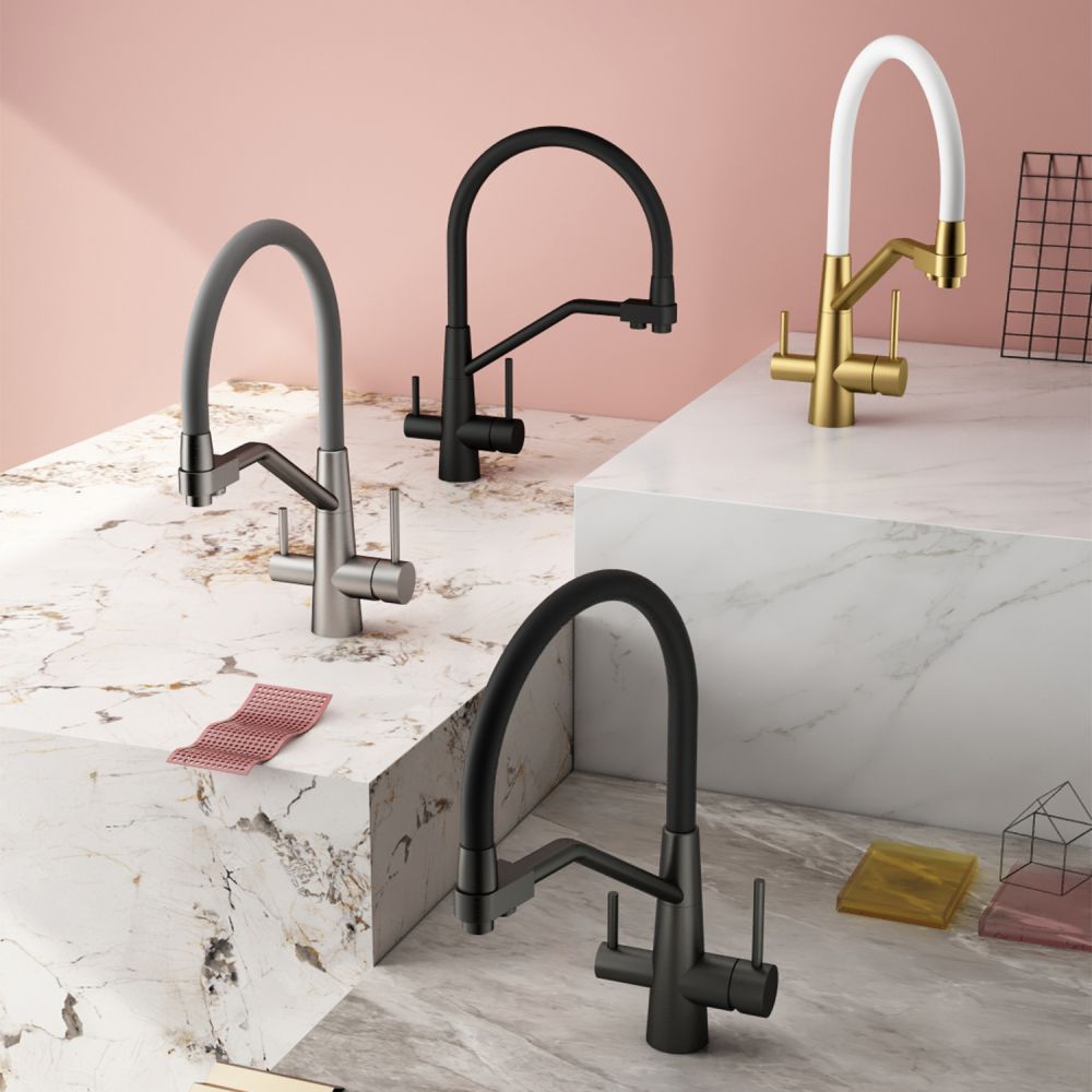 Смеситель для кухни с подключением фильтра Splenka S71.62.07, серый