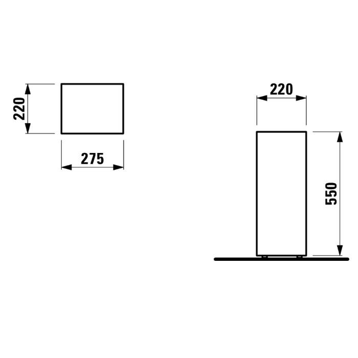 Laufen Palomba Шкаф напольный, 550х220х275мм с 1 стекл. полкой, цвет: белый матовый