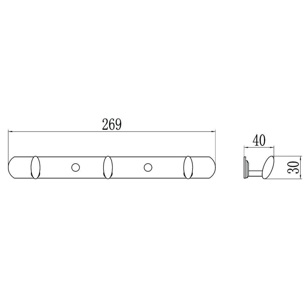 Планка с крючками Savol S-003253, хром, артикул S-003253