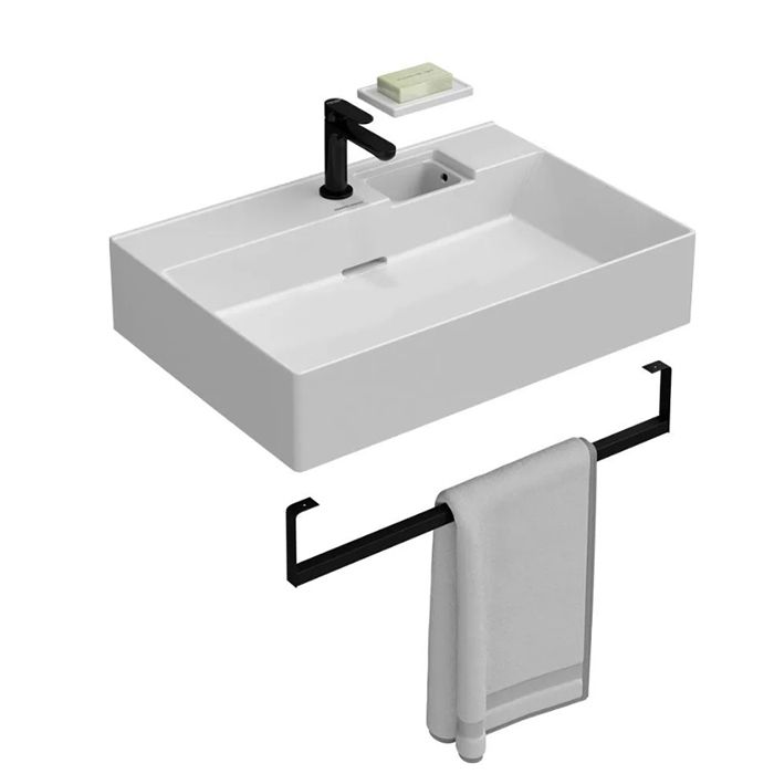 Раковина LOGICA мебельная\подвесная с одним отверстием 70, белая глянцевая