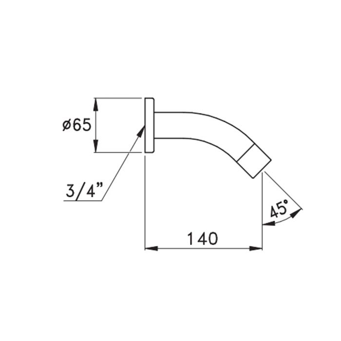 Stella Completamenti Излив для ванны настенный, цвет хром