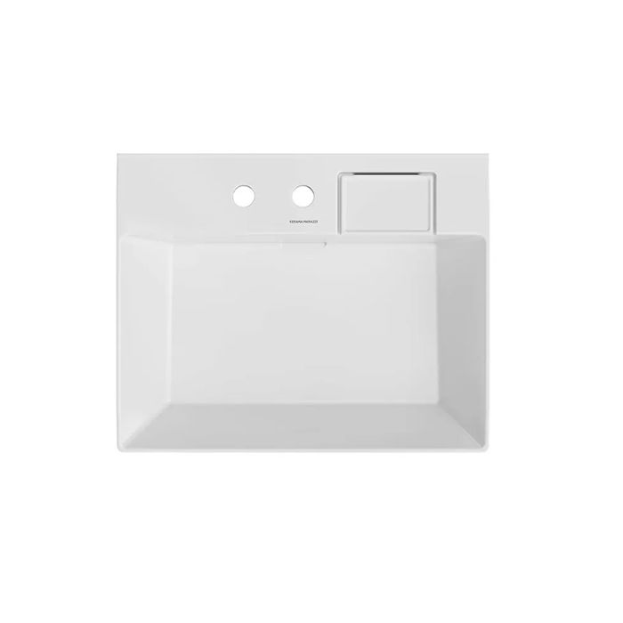 Раковина LOGICA мебельная с двумя отверстиями 60, белая глянцевая