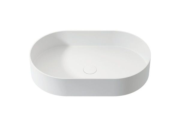 Zenon Esla, накладная раковина закругленной формы, 58,5х36,3х11,2 см, цвет белый матовый