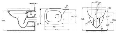 Унитаз подвесной ROCA DEBBA 34699L00Y Rim гор. вып. 54*35,5 (белый), шт